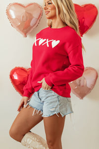 Valentine’s Day XOXO Round Neck Drop Shoulder Graphic Sweatshirt