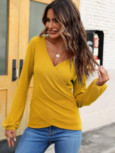 Load image into Gallery viewer, Waffle Knit Surplice Long Sleeve Top (multiple color options)
