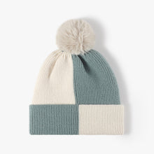 Load image into Gallery viewer, Color Block Knit Hat with Pom-pom (multiple color options)
