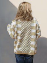 Load image into Gallery viewer, Checkered Open Front Dropped Shoulder Cardigan (2 color options)
