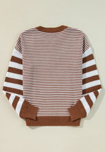 Load image into Gallery viewer, Striped Round Neck Dropped Shoulder Sweater (multiple color options)
