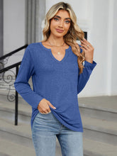 Load image into Gallery viewer, Notched Long Sleeve Top (multiple color options)
