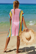 Load image into Gallery viewer, Openwork Striped Slit Knit Cover Up (multiple color options)
