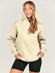 Dropped Shoulder Long Sleeve Hoodie (multiple color options)