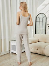 Load image into Gallery viewer, Fuzzy V-Neck Cami and Pants Lounge Set (multiple color options)
