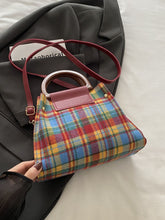 Load image into Gallery viewer, Contrast Plaid Trapezoid Shape Crossbody Bag (multiple color options)
