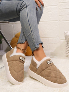 Thermal Corduroy Slip-On Booties