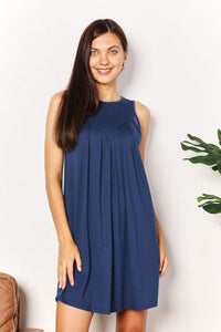 Touch of Simplicity Round Neck Sleeveless Mini Dress (multiple color options)