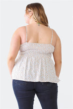 Load image into Gallery viewer, Floral Sweetheart Frill Smocked Floral Sweetheart Neck Cami (multiple color options)
