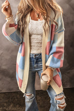 Load image into Gallery viewer, Exposed Seam Color Block Open Front Cardigan
