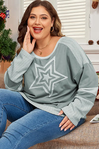 Star Round Neck Long Sleeve Top