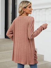 Load image into Gallery viewer, Pocketed Open Front Long Sleeve Cardigan (multiple color options)
