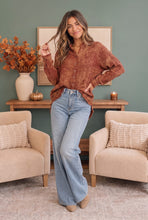 Load image into Gallery viewer, Rust &amp; Gold Washed Button Down Gauze Shirt
