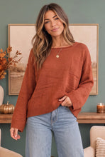 Load image into Gallery viewer, Freshen Up Cozy Rust Knit Sweater
