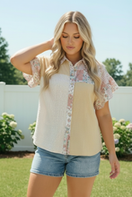 Load image into Gallery viewer, Pretty Patchwork Floral Button Down Top
