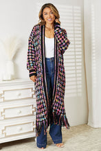 Load image into Gallery viewer, Whimsical Wanderlust Multicolored Open Front Fringe Hem Cardigan
