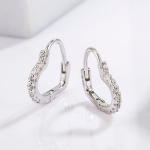 925 Serling Silver Zircon Heart Shape Earrings
