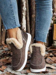 Furry Suede Round Toe Flat Sneakers (multiple color options)