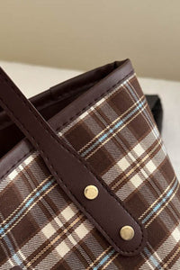 Plaid PU Leather Tote Bag (multiple color options)