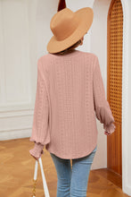 Load image into Gallery viewer, Notched Neck Flounce Sleeve Blouse (multiple color options)
