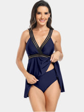Load image into Gallery viewer, Surplice Wide Strap Two-Piece Swim Set (multiple color options)
