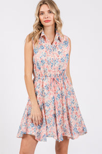 Floral Eyelet Sleeveless Mini Dress