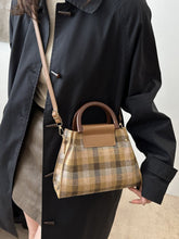 Load image into Gallery viewer, Contrast Plaid Trapezoid Shape Crossbody Bag (multiple color options)
