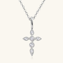 Load image into Gallery viewer, 925 Sterling Silver Moissanite Cross Pendant Necklace (gold or silver)
