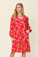 Load image into Gallery viewer, Printed Ruffle Hem Dress with Pocket
