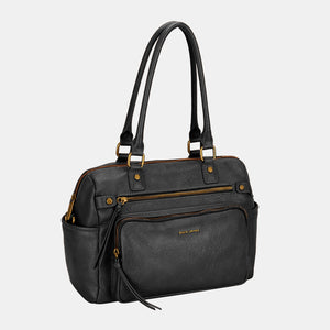 David Jones Zipper PU Leather Handbag (2 color options)