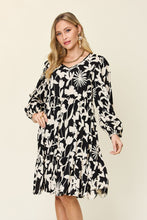 Load image into Gallery viewer, Printed Ruffle Hem Dress with Pocket
