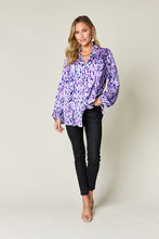 Load image into Gallery viewer, Printed Ruffle Trim Balloon Sleeve Shirt
