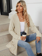 Load image into Gallery viewer, Pocketed Open Front Long Sleeve Cardigan (multiple color options)
