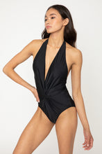 Load image into Gallery viewer, Let&#39;s Get Twisted Plunge Halter One Piece Swimsuit

