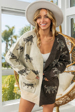 Load image into Gallery viewer, Open Front Long Sleeve Contrast Cardigan
