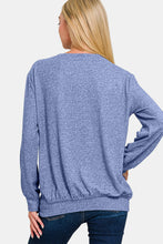 Load image into Gallery viewer, Melange Round Neck Top in Navy
