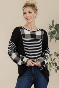 Color Block Exposed Seam Top