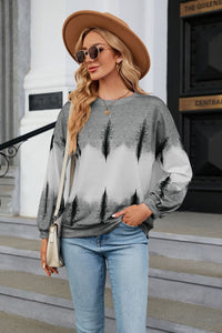 Gradient Round Neck Long Sleeve Sweatshirt (multiple color options)