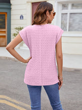 Load image into Gallery viewer, Textured Round Neck Cap Sleeve Top (multiple color options)
