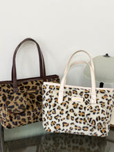 Load image into Gallery viewer, Leopard Faux Fur Tote Bag with Coin Purse (2 color options)
