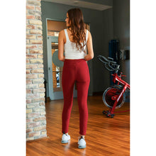 Load image into Gallery viewer, Red Full Length Leggings with Pockets  - Luxe Leggings by Julia Rose®
