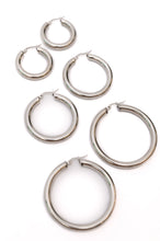 Load image into Gallery viewer, Day to Day Hoop Earrings Set of 3 in Silver
