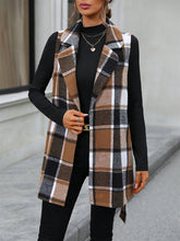 Load image into Gallery viewer, Tied Plaid Collared Neck Vest
