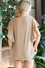 Load image into Gallery viewer, Round Neck Flutter Sleeve Top  (multiple color options)

