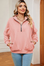 Load image into Gallery viewer, Half Zip Dropped Shoulder Sweatshirt (multiple color options)
