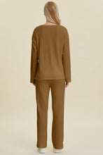 Load image into Gallery viewer, Cable-Knit Long Sleeve Top and Pants Set (multiple color options)
