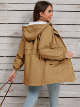 Load image into Gallery viewer, Drawstring Long Sleeve Hooded Jacket (multiple color options)
