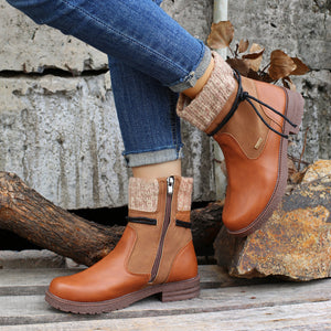 Side Zipper PU Leather Boots (2 color options)