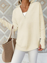 Load image into Gallery viewer, Half Zip Long Sleeve Knit Top
