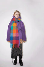 Load image into Gallery viewer, Thermal Fringe Contrast Plaid Scarf (multiple color options)
